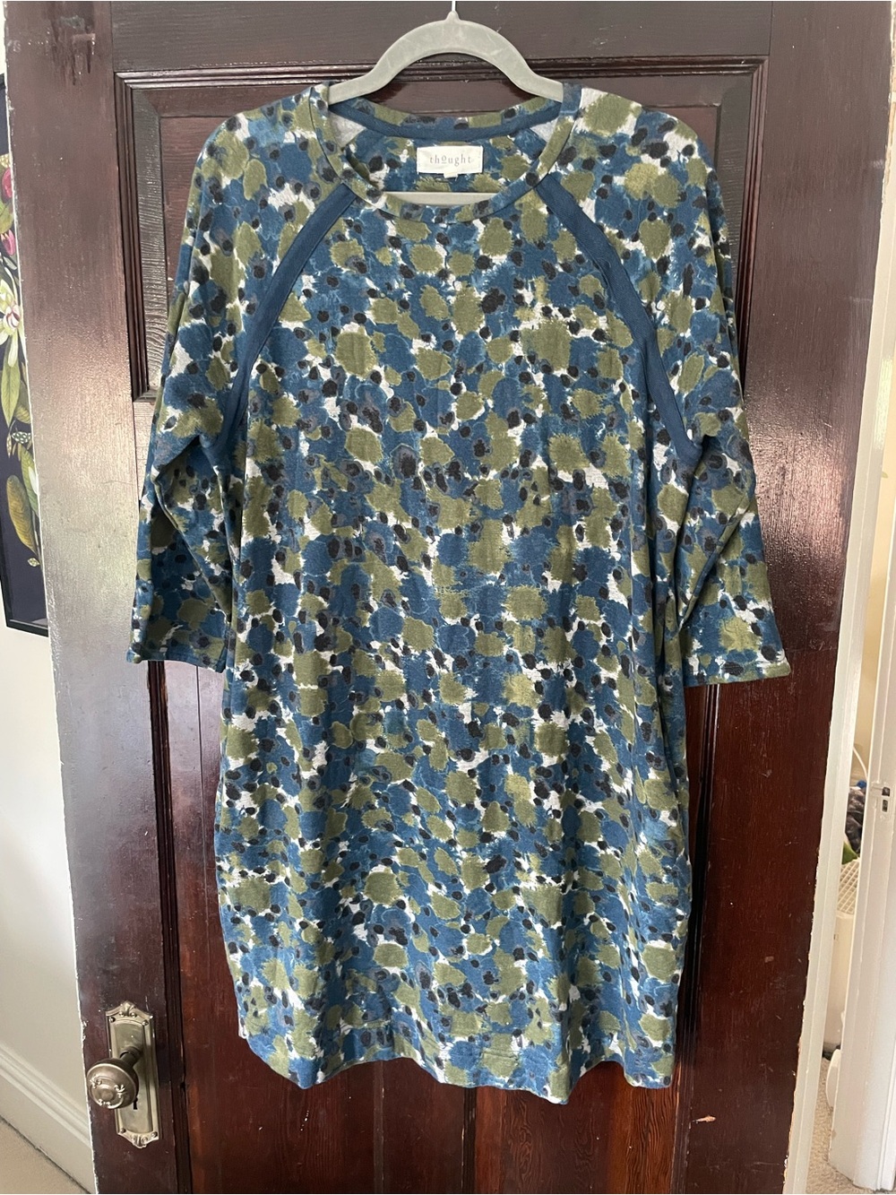Thought Clothing Blue & Olive Printed Dress